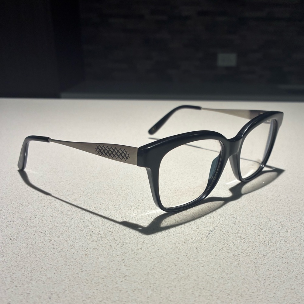 Bottega Veneta Black and Silver Eyeglasses
